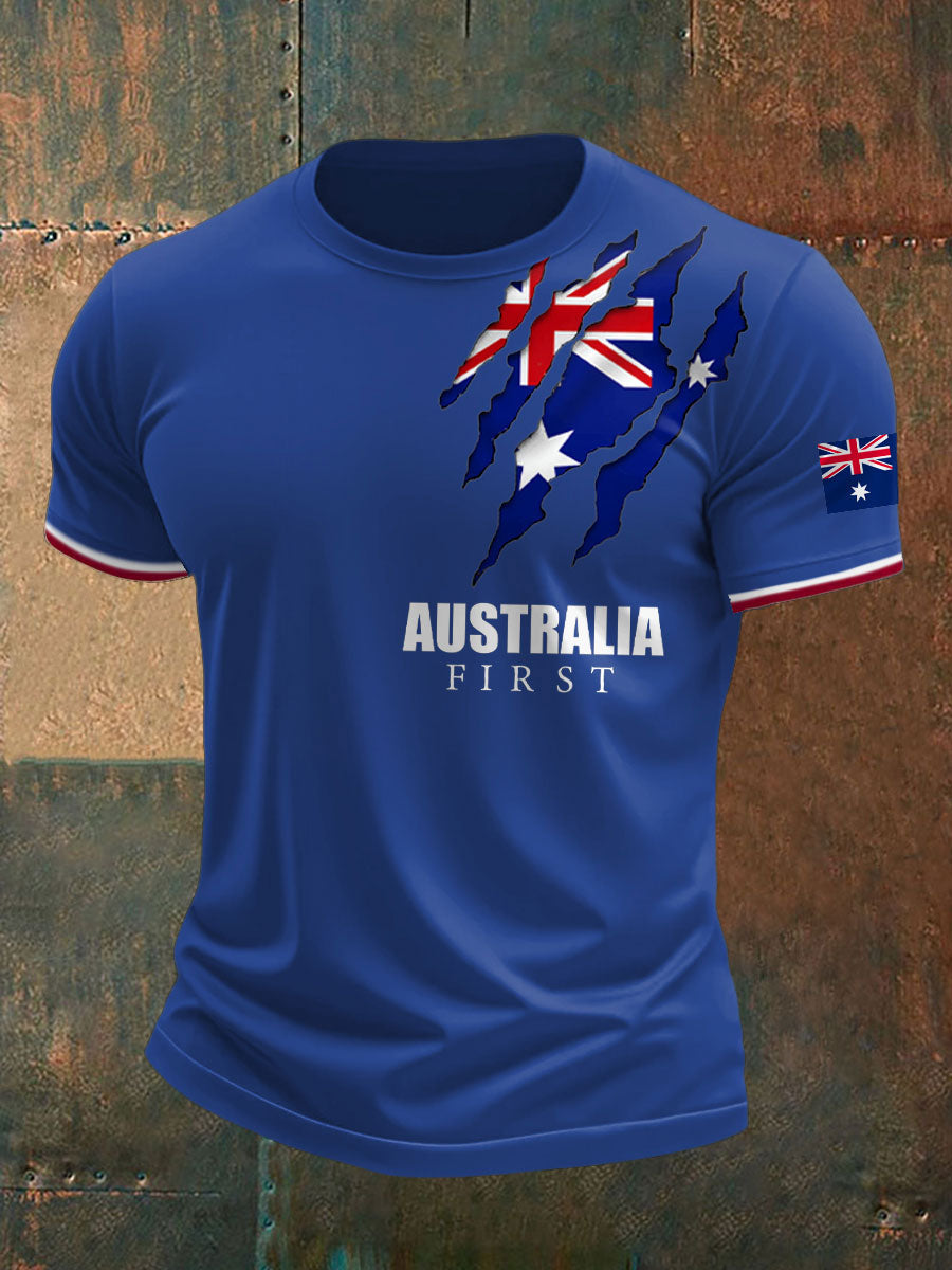 Men's AU First Flag Printed T-shirt