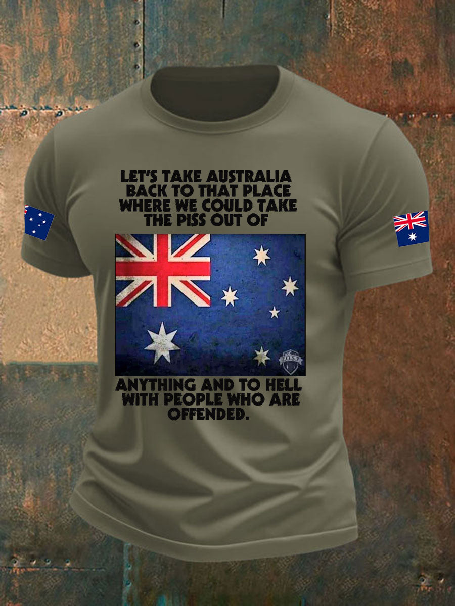 Men's Australia Veteran imitation cotton short-sleeved T-shirt