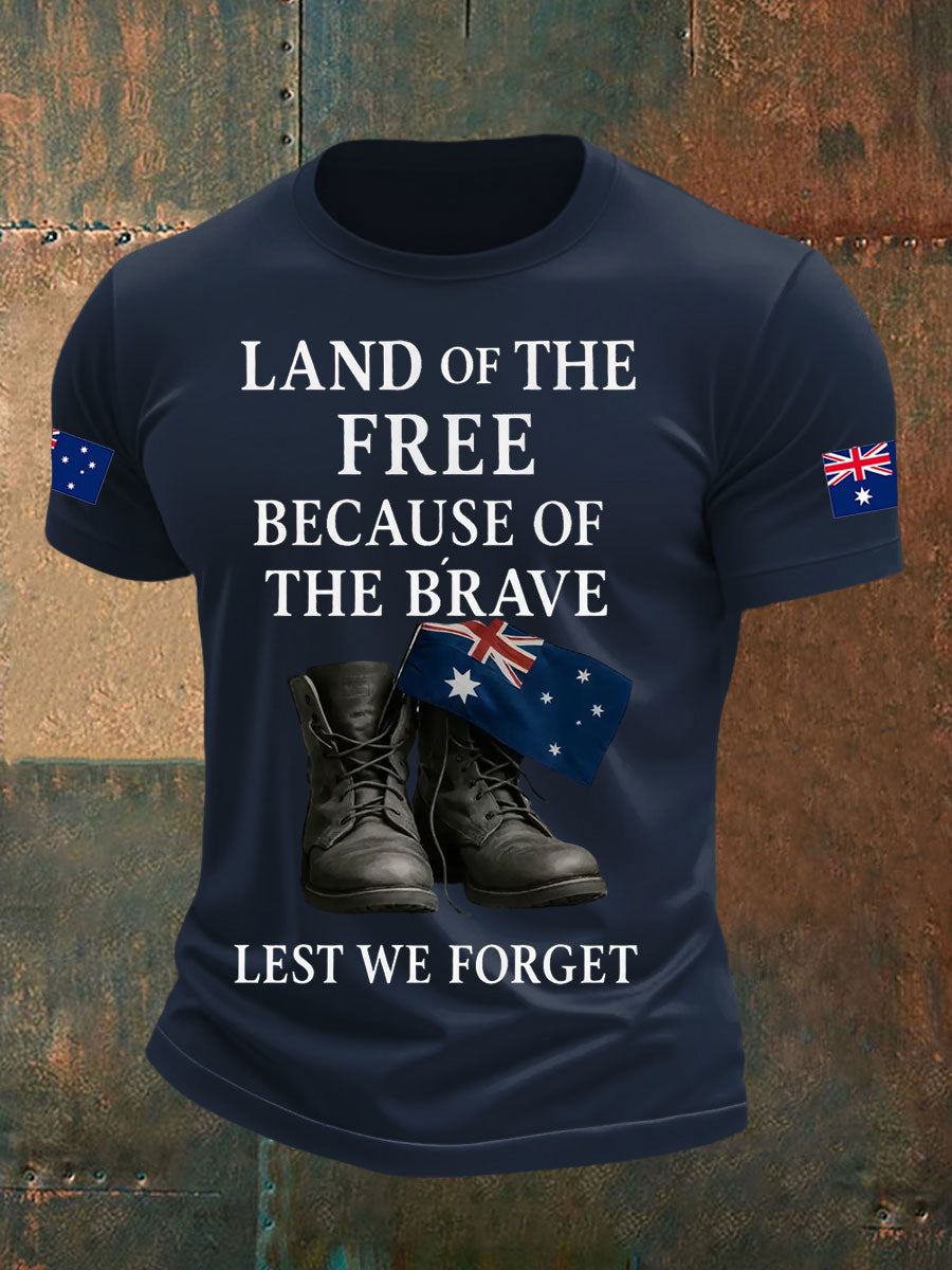 Men's Australia Veteran imitation cotton short-sleeved T-shirt