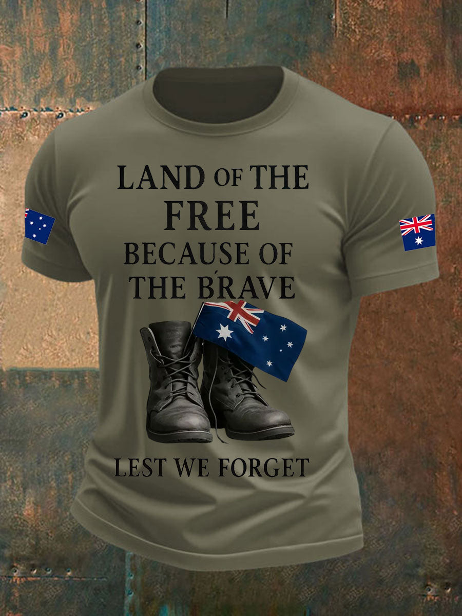 Men's Australia Veteran imitation cotton short-sleeved T-shirt