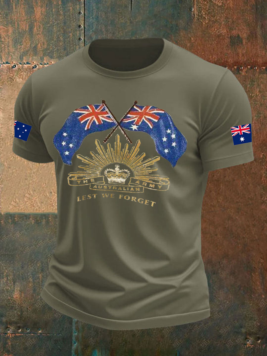 Men's Australia Veteran imitation cotton short-sleeved T-shirt