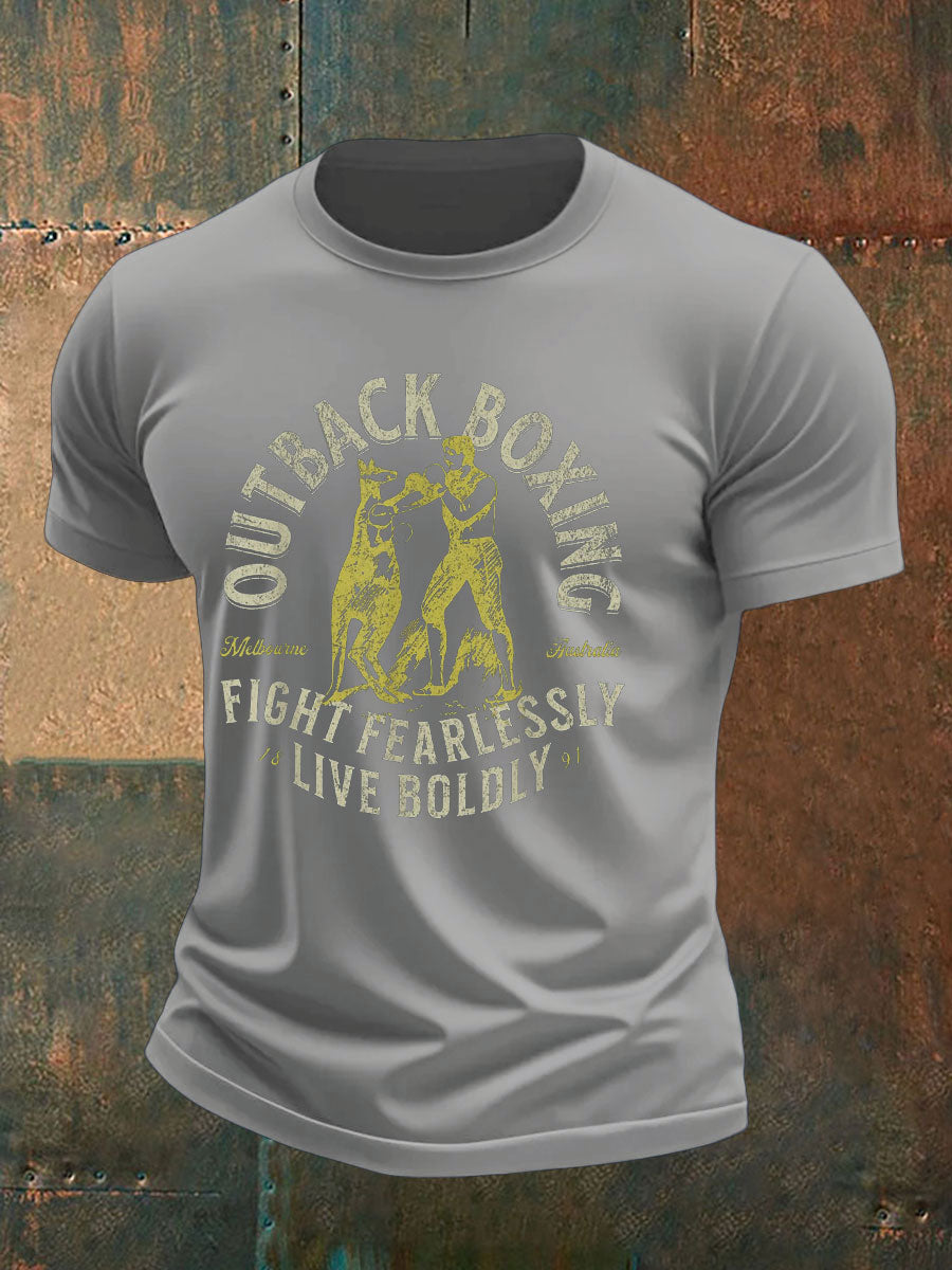 Men's AU Flag Boxing Lover Printed T-shirt