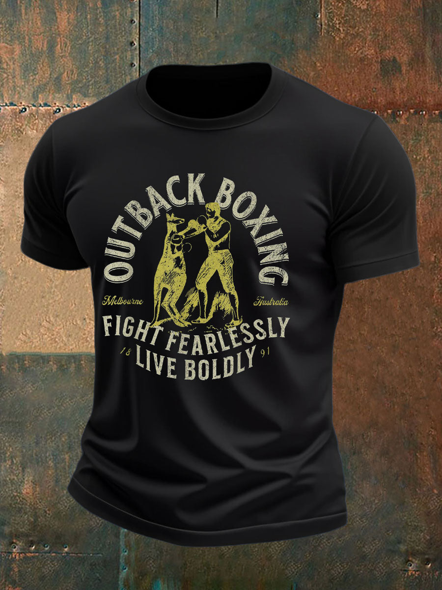 Men's AU Flag Boxing Lover Printed T-shirt