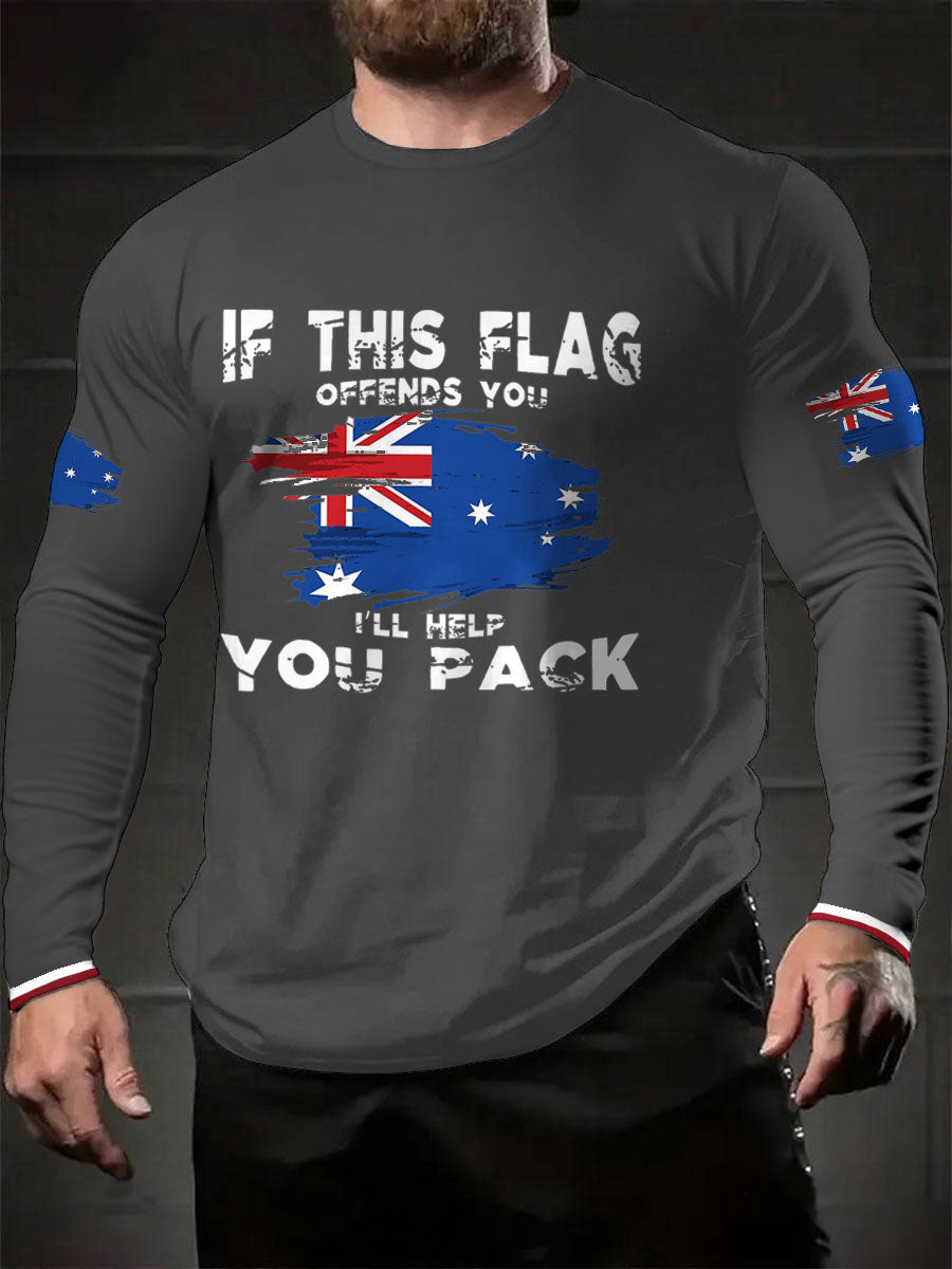 Men's AU Flag I'll Help You Pack Printed T-shirt