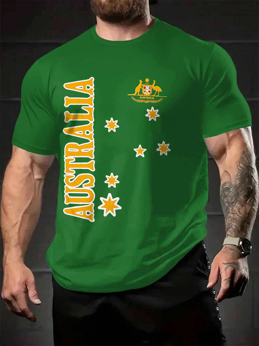 Men's AU Flag Printed T-shirt