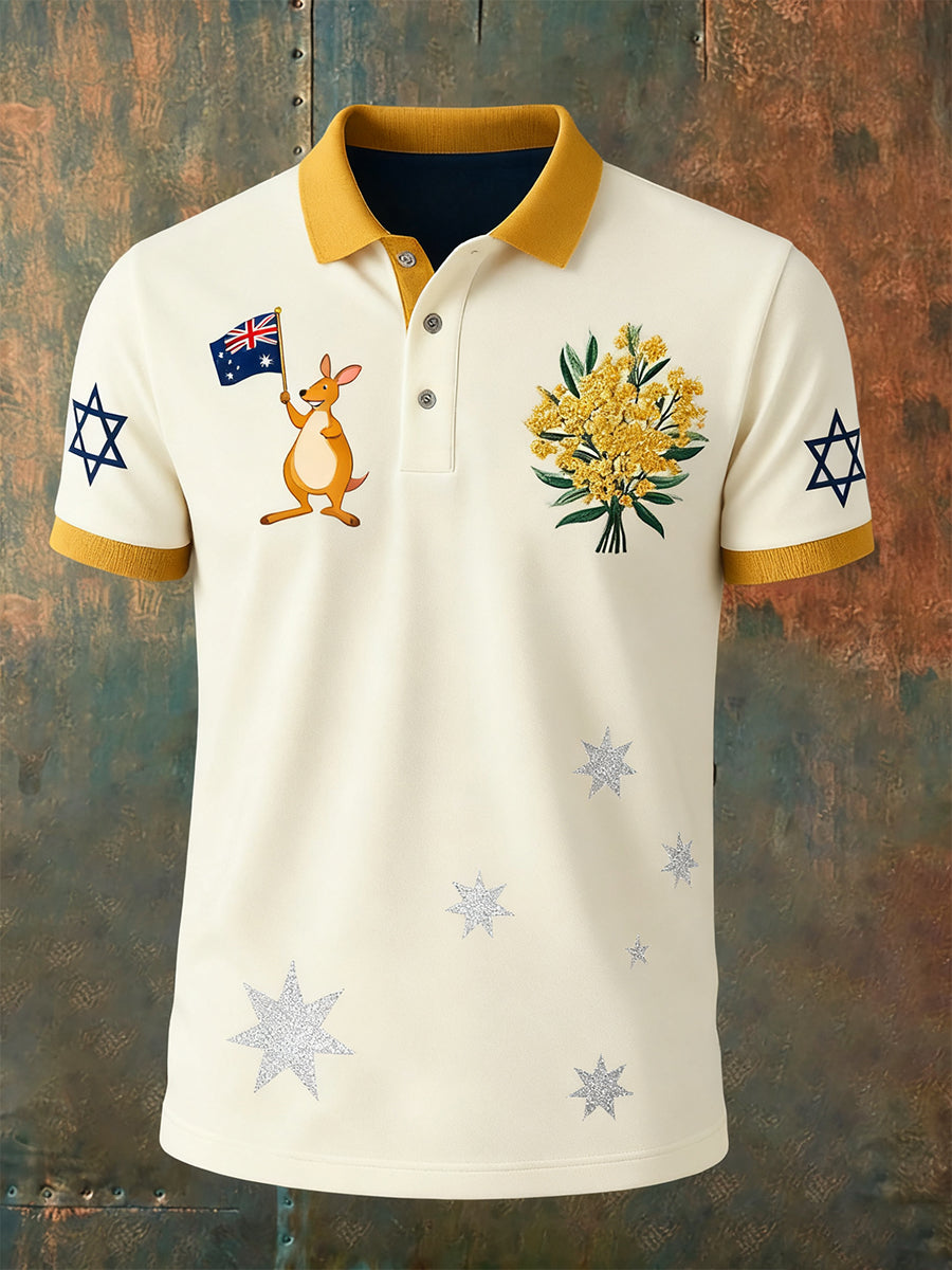 Men's Vintage Australian Holiday Smart Casual Polo Shirt