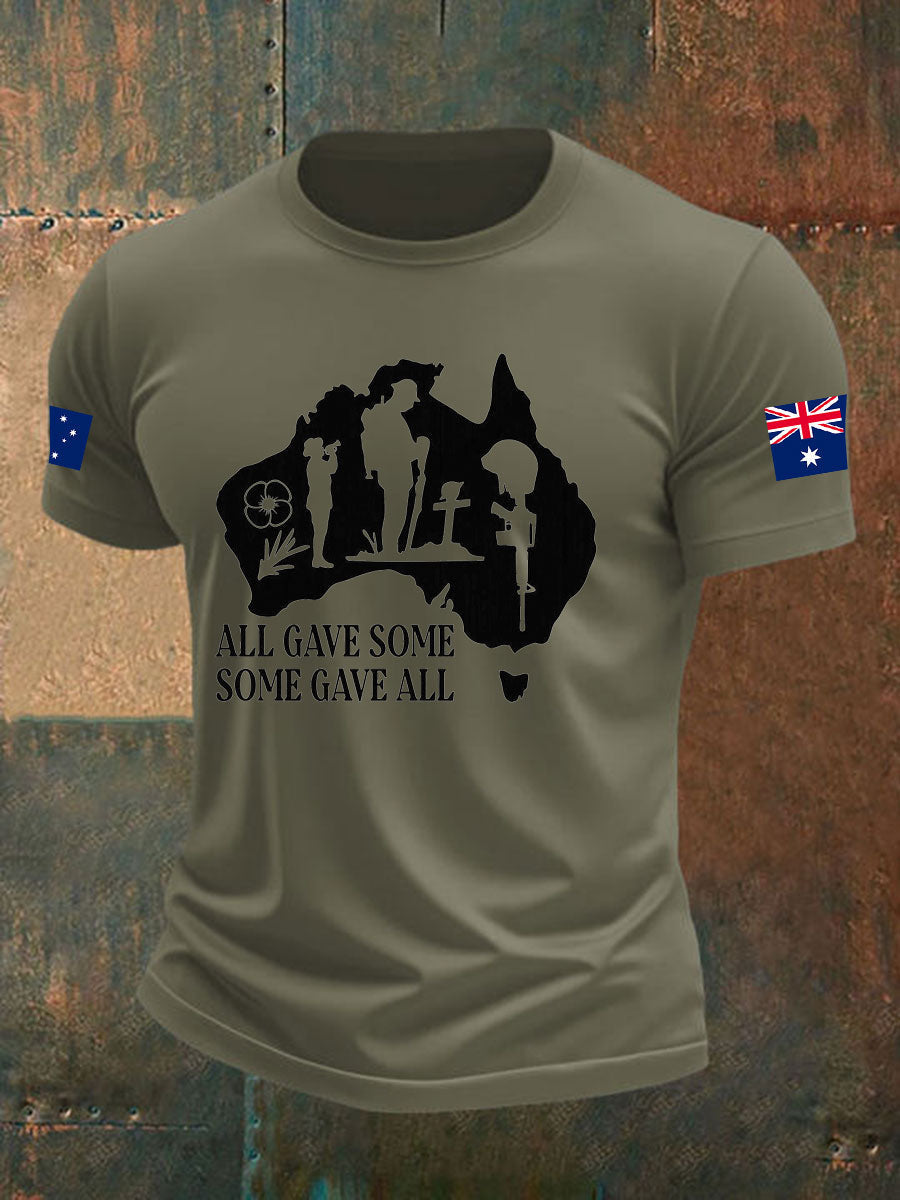 Men's Australia Veteran imitation cotton short-sleeved T-shirt