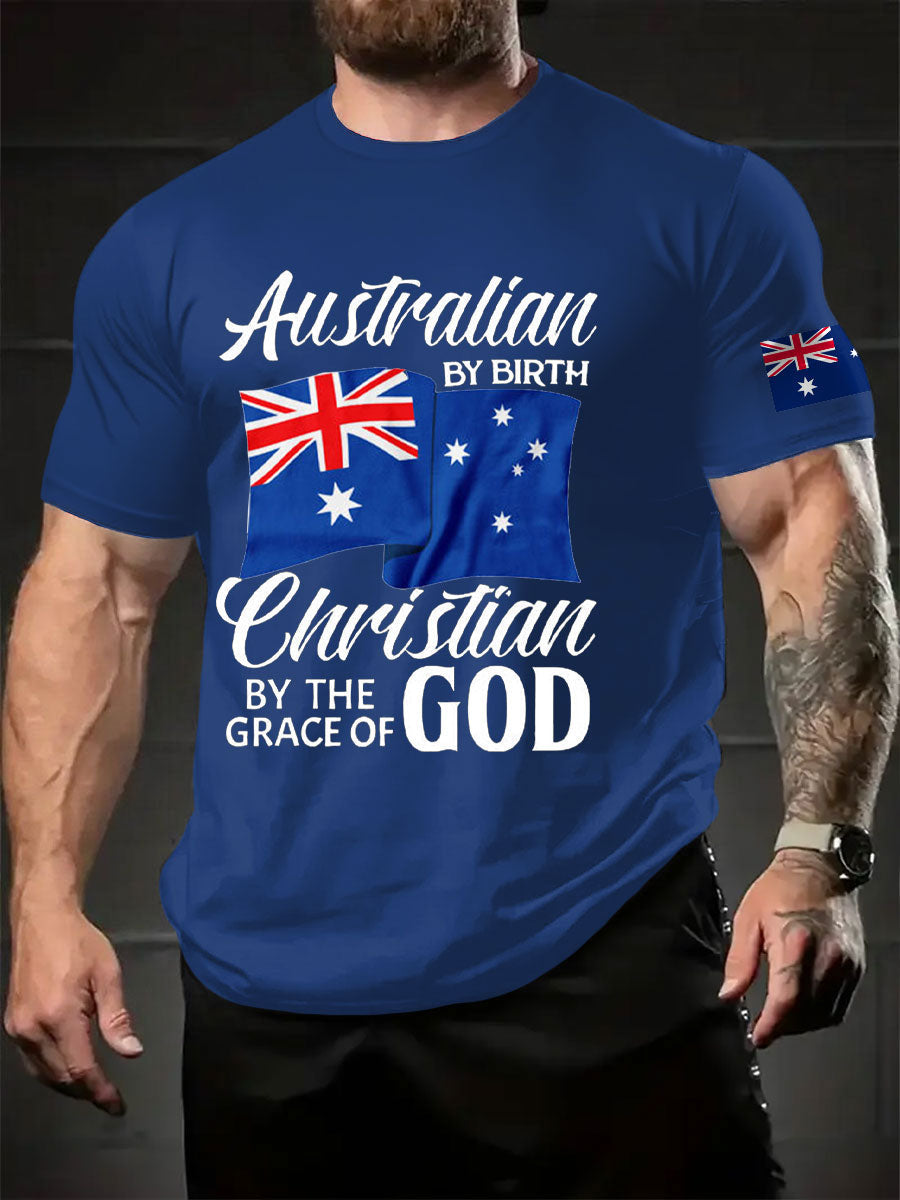 Men's AU Flag Printed T-shirt
