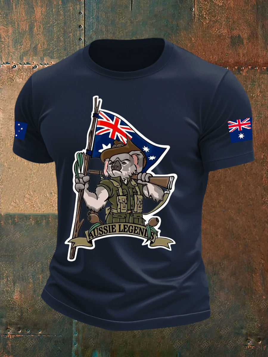 Men's Australia Veteran imitation cotton short-sleeved T-shirt
