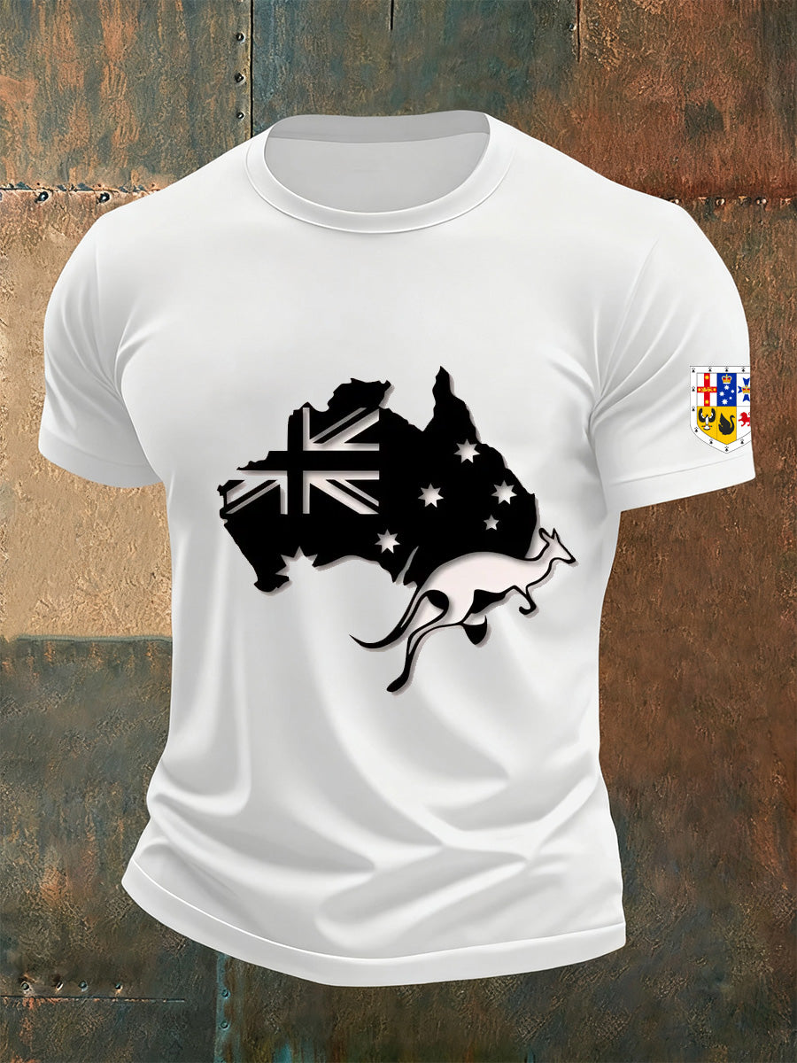 Men's Vintage Australian Casual Commemorative T-Shirt