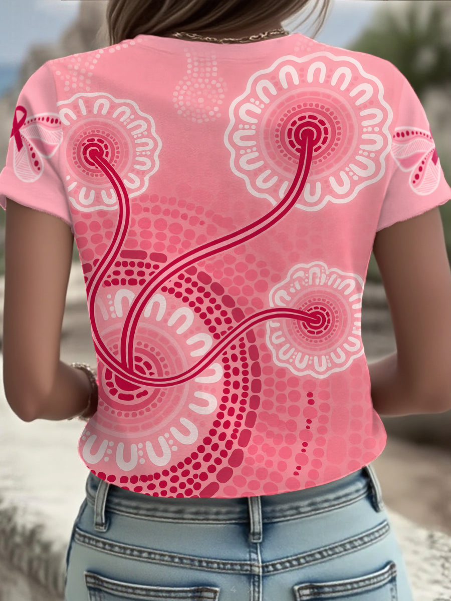 Women's Breast Cancer Awareness Printed T-shirt