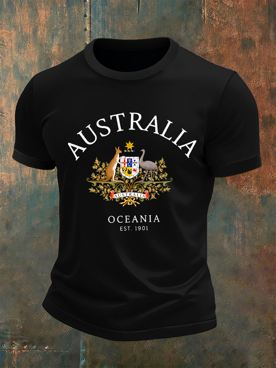 Men's Animal Art Casual Crew Neck Top