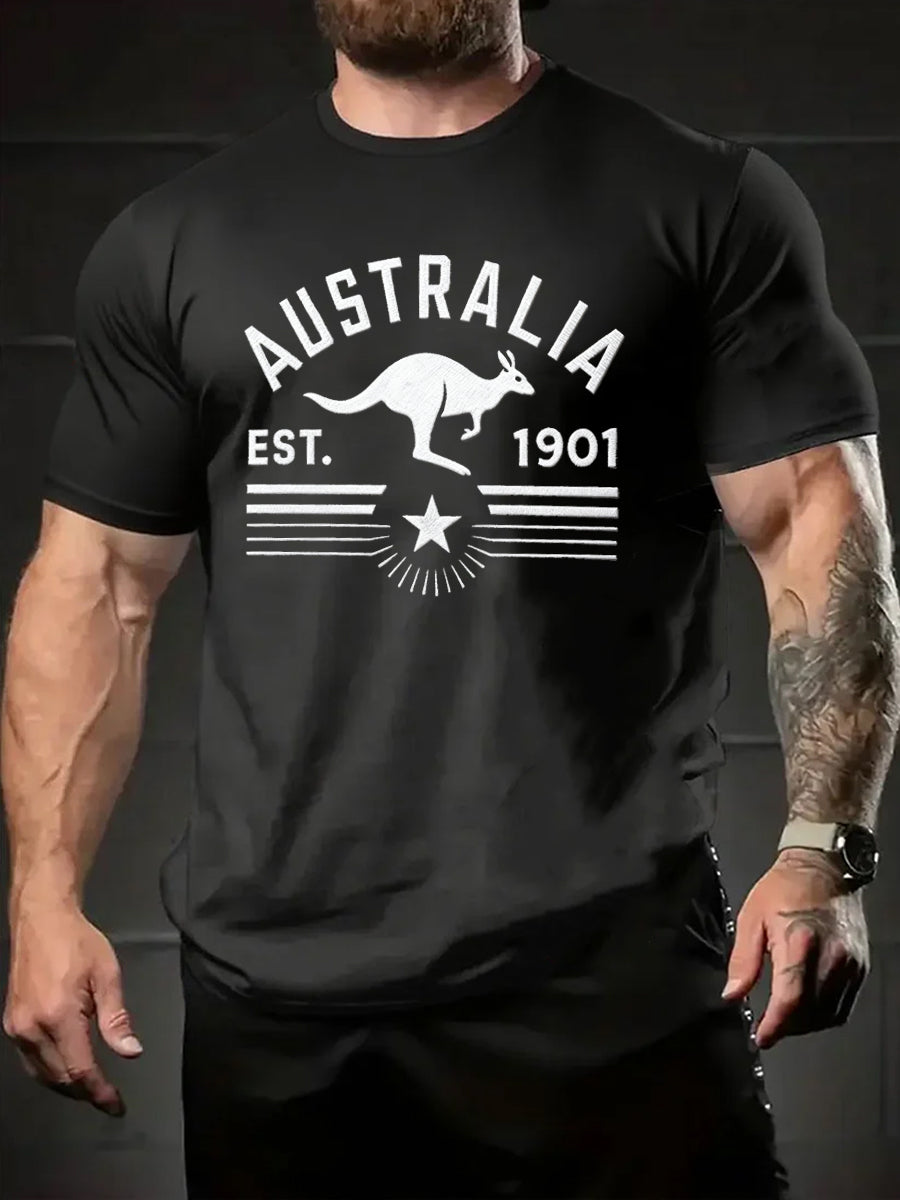 Men's Animal Art Casual Crew Neck Short Sleeve