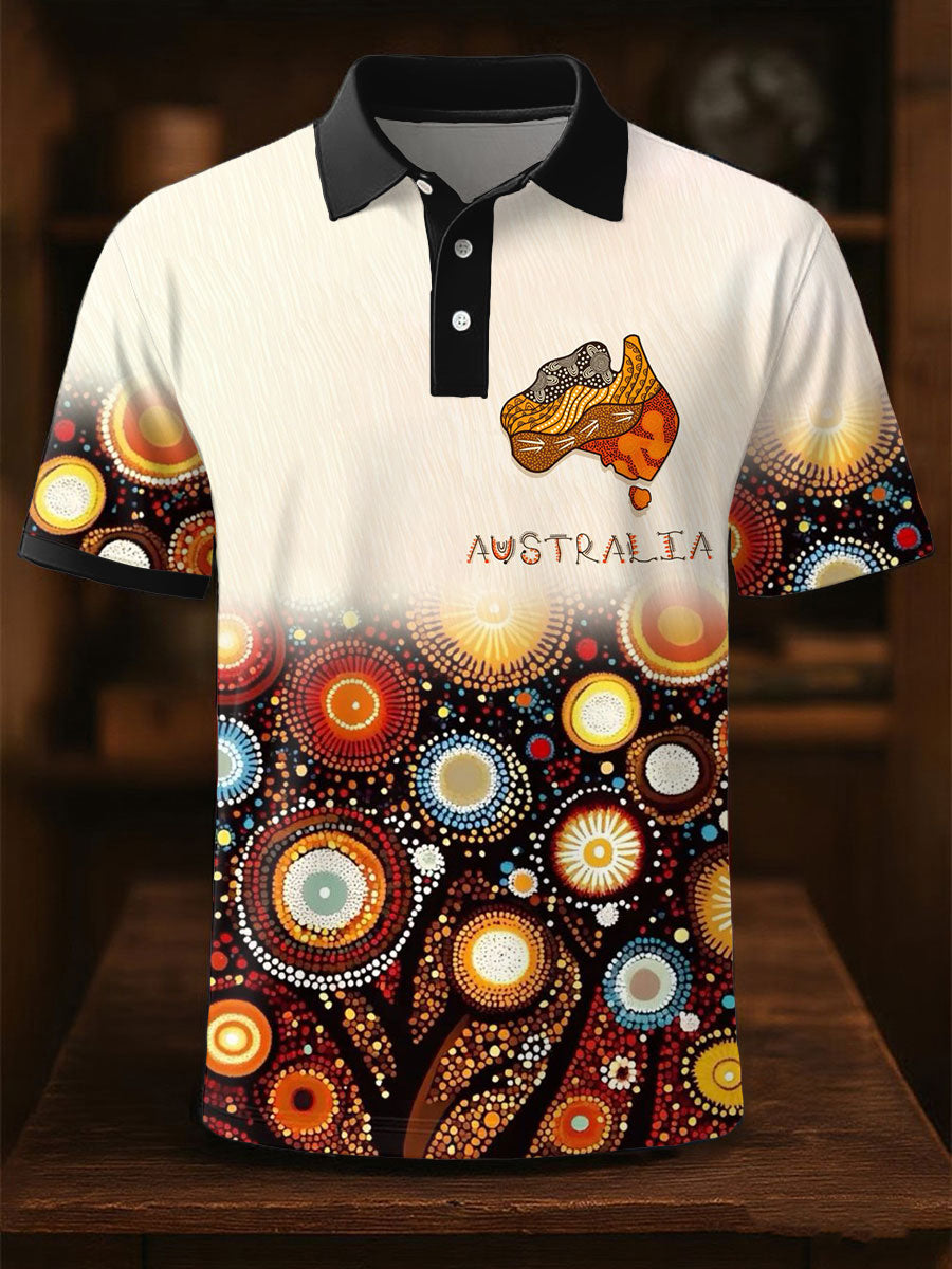 Men's Australian Map Art Printed CasuaL Tops