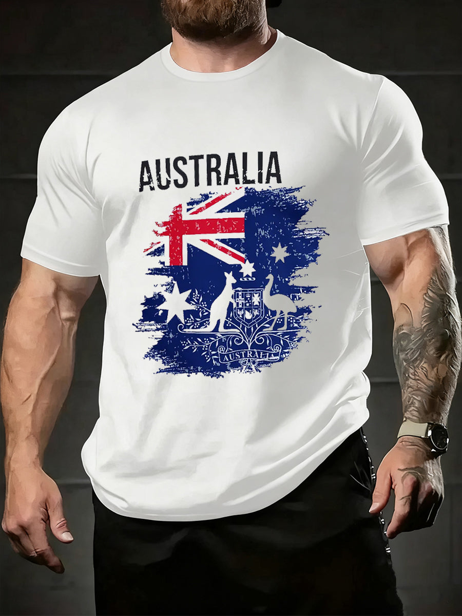 Men's Casual Loose-Fit Crew Neck Short Sleeve T-Shirt