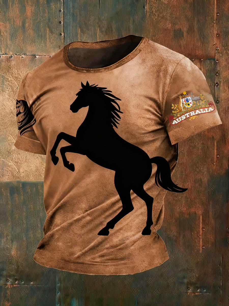 Men's Retro Australian Christmas Art Casual T-Shirt