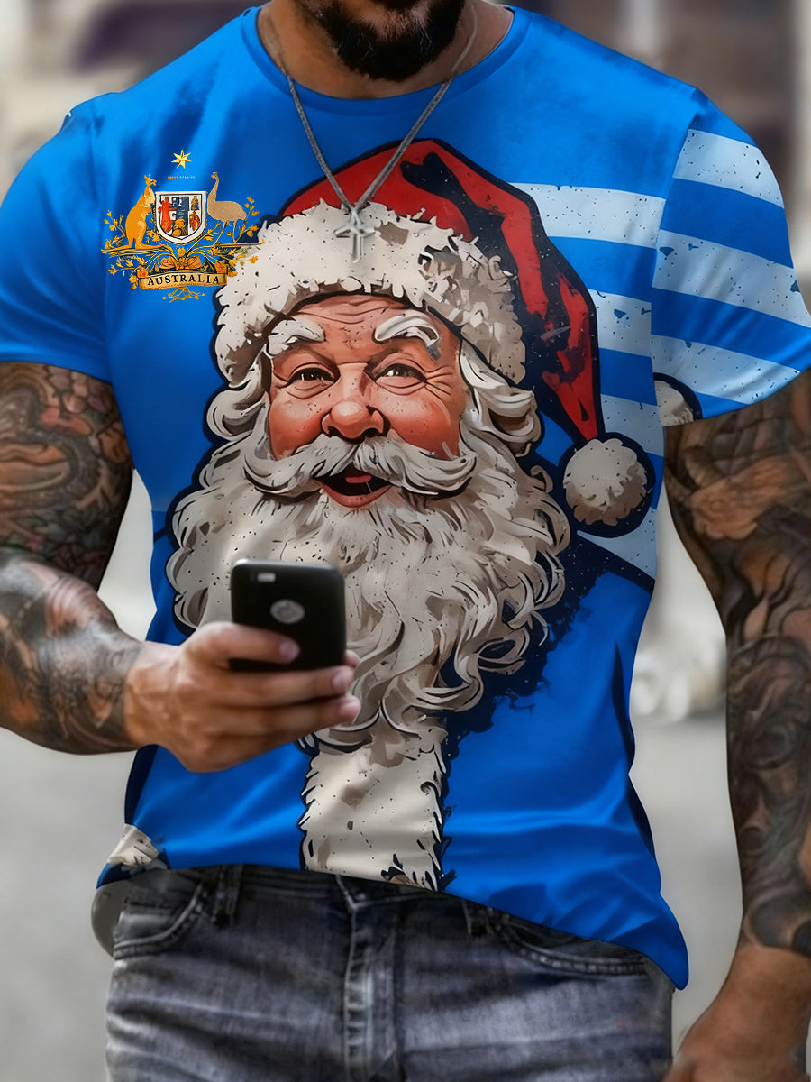 Men's Retro Australian Christmas Art Casual T-Shirt