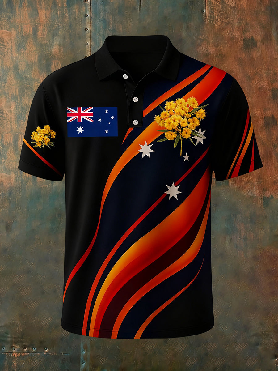 Men's Vintage Australian Holiday Smart Casual Polo Shirt