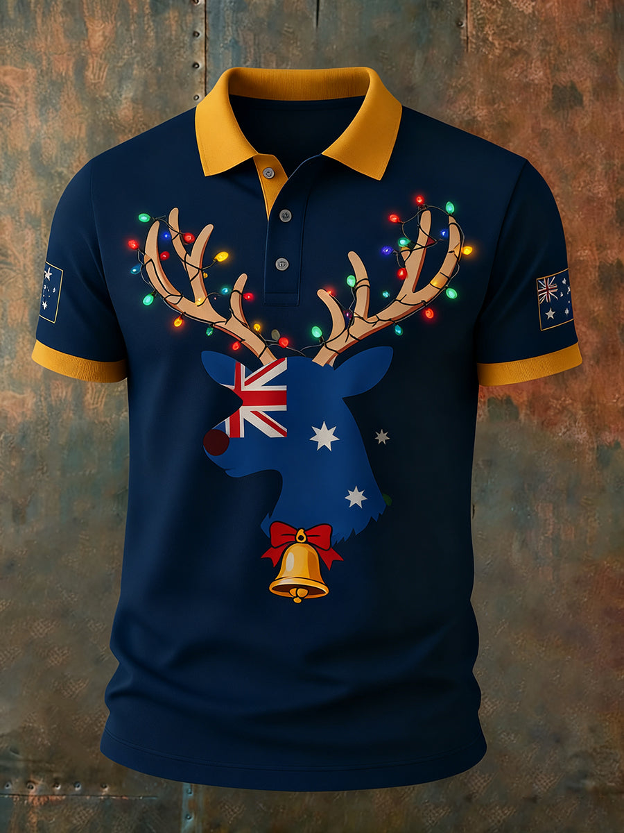 Men's Vintage Australian Holiday Smart Casual Polo Shirt
