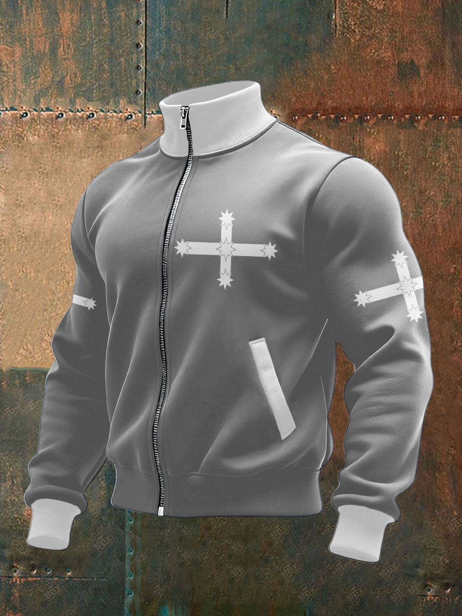 Men's AU Eukera Flag Art Printed Coat