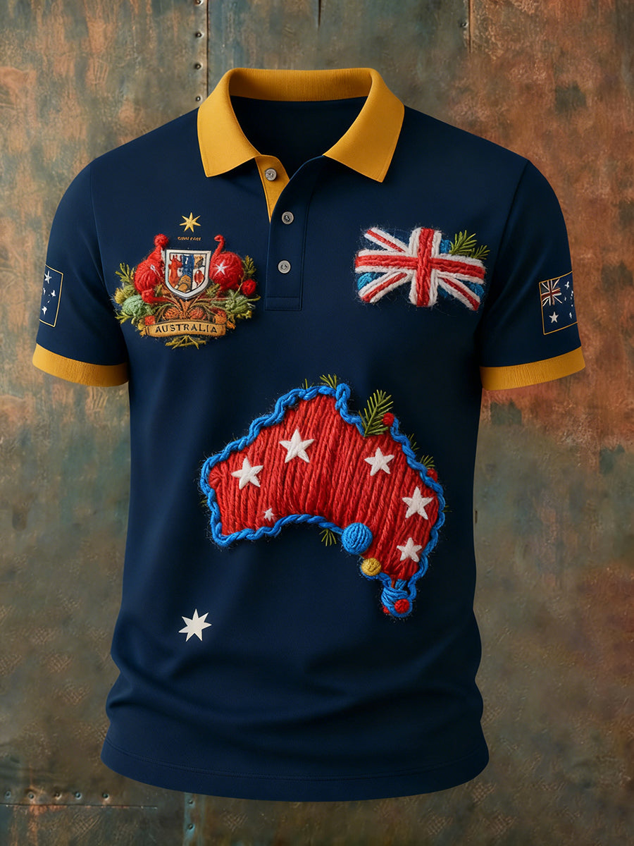 Men's Vintage Australian Holiday Smart Casual Polo Shirt