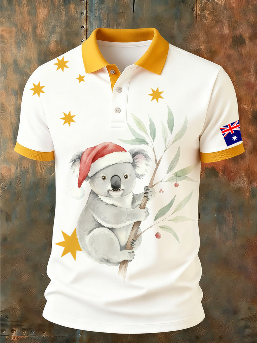 Men's Vintage Australian Holiday Smart Casual Polo Shirt