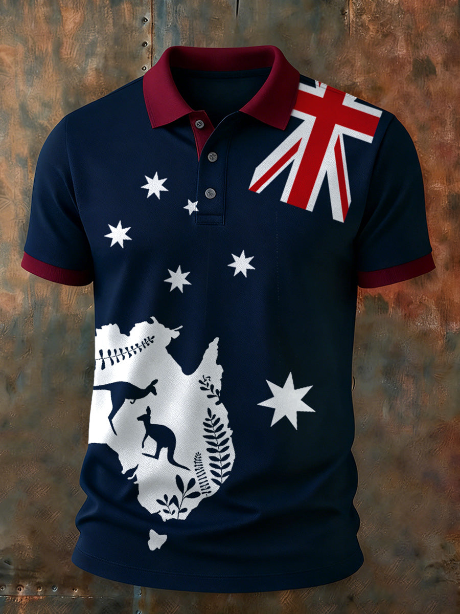 Men's Vintage Australian Holiday Smart Casual Polo Shirt