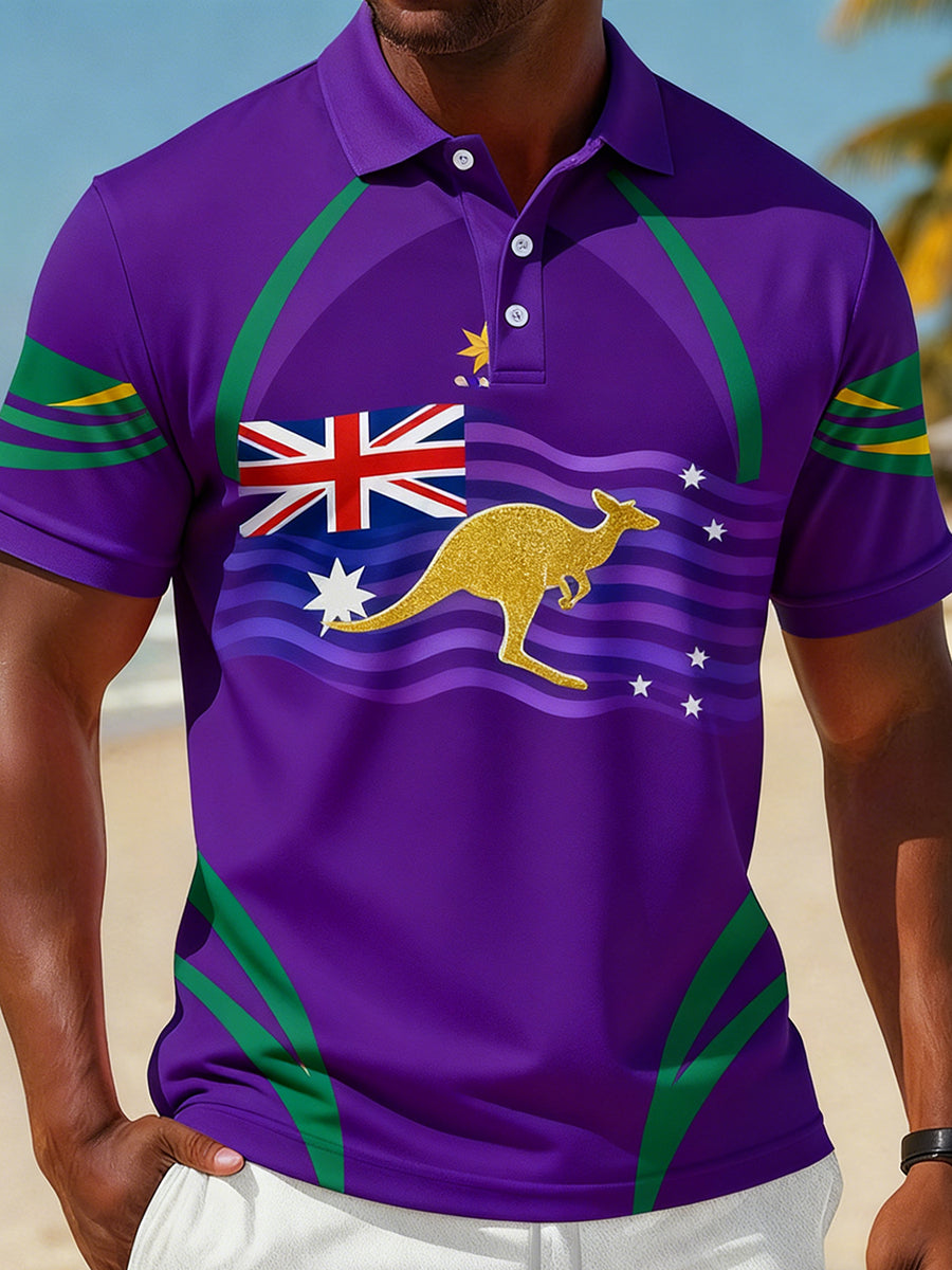 Men's Vintage Australian Holiday Smart Casual Polo Shirt