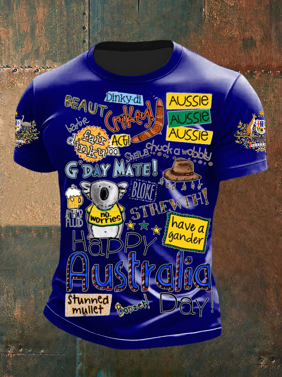 Men's Happy Australia Day Short sleeves T-shirt