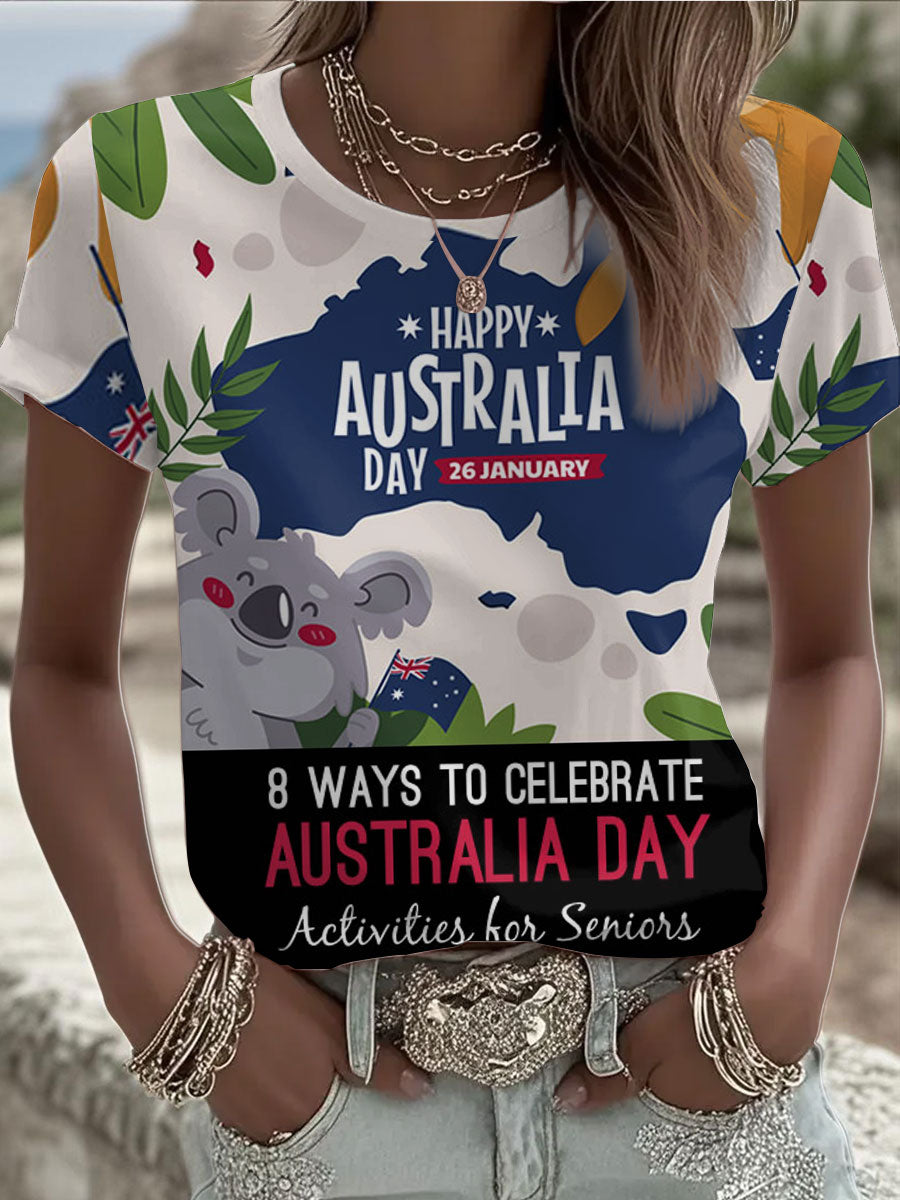 Women's Happy Australia Day short-sleeved T-shirt
