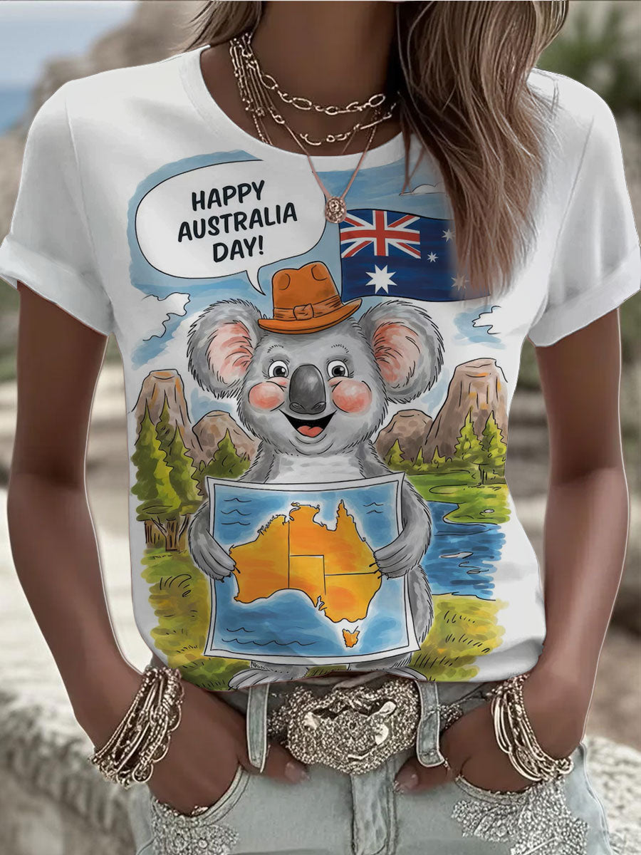 Women's Happy Australia Day short-sleeved T-shirt
