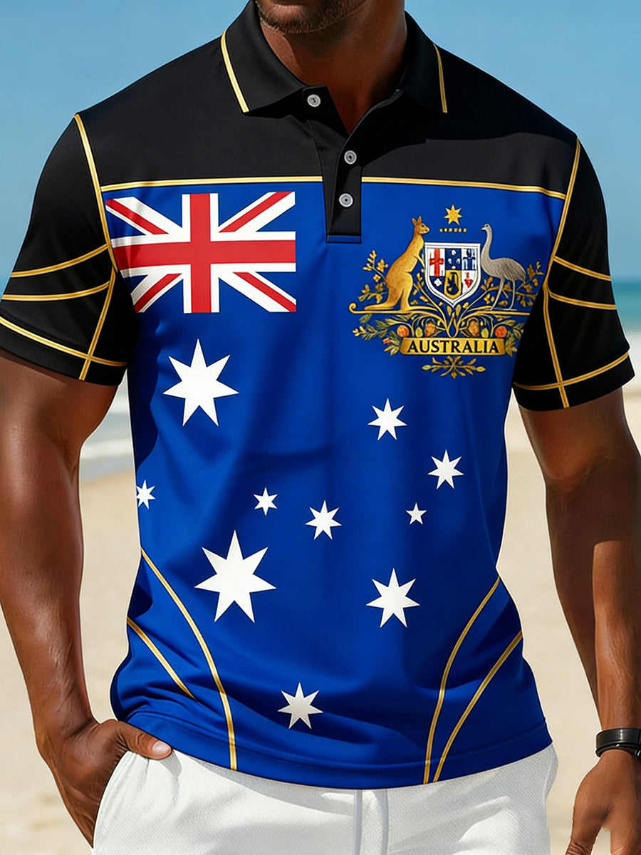 Men's Vintage Australian Holiday Smart Casual Polo Shirt