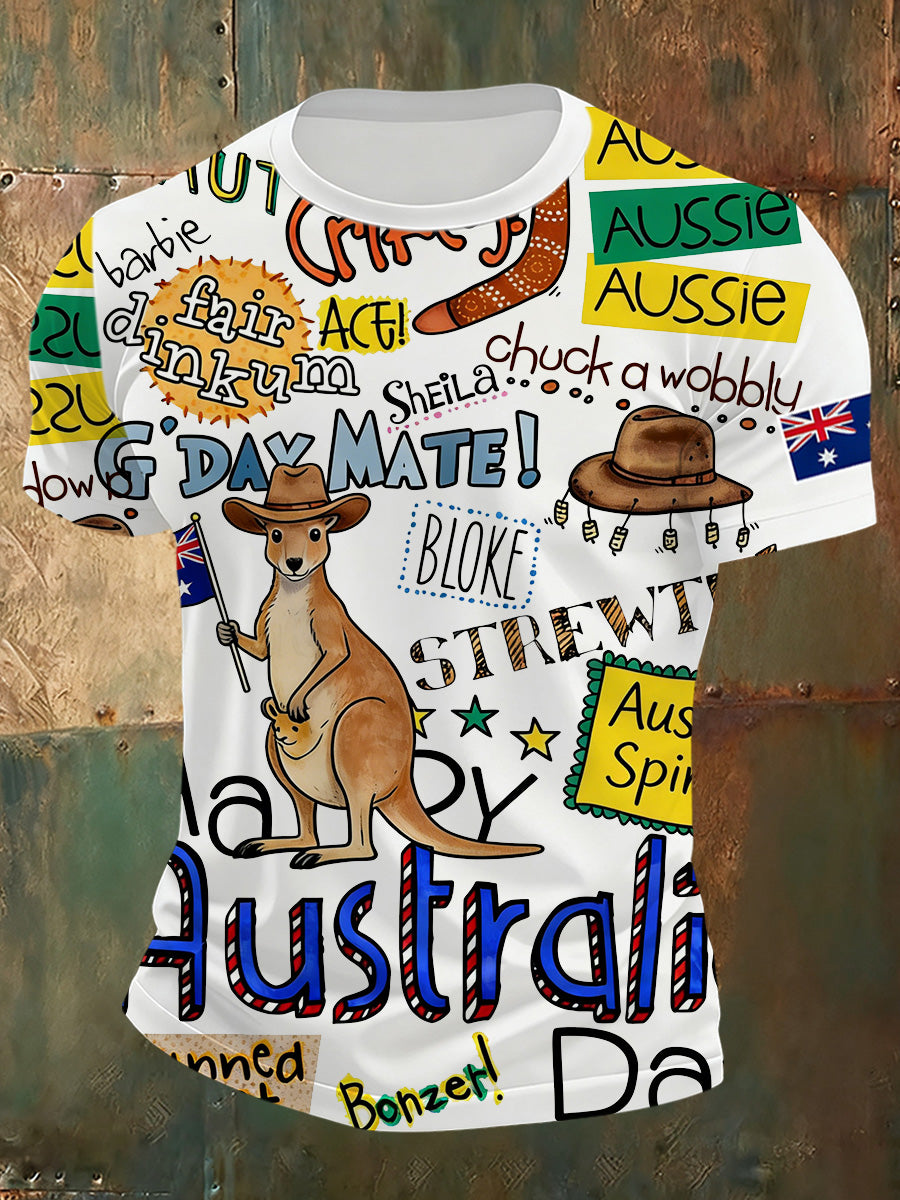 Men's Australian National Day Art Print T-Shirt