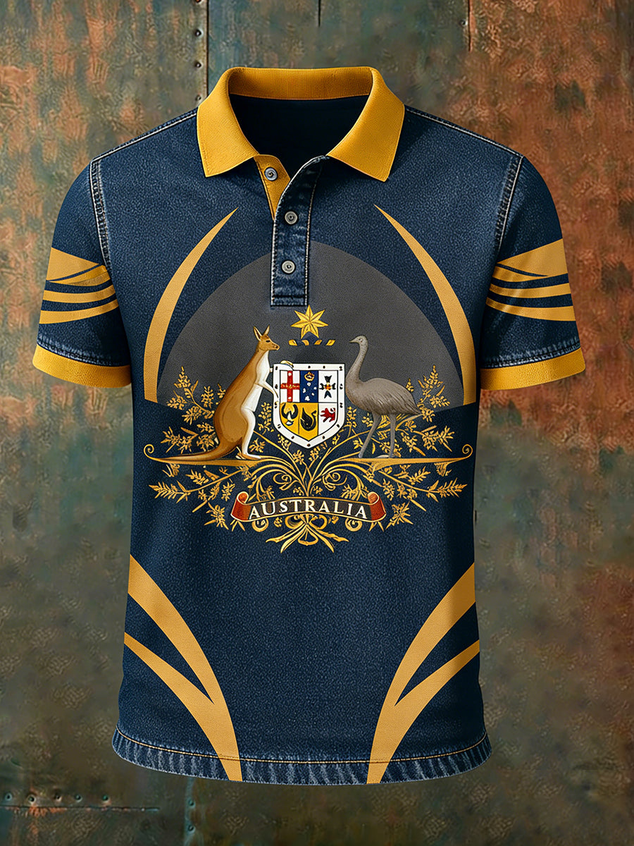 Men's Vintage Australian Holiday Smart Casual Polo Shirt