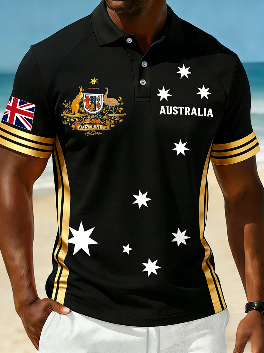 Men's Vintage Australian Holiday Smart Casual Polo Shirt