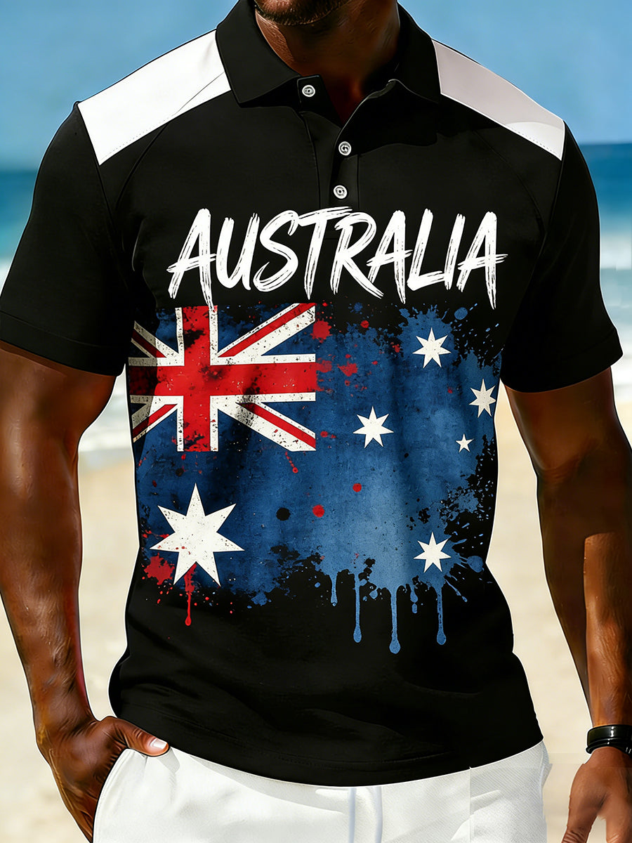Men's Vintage Australian Holiday Smart Casual Polo Shirt
