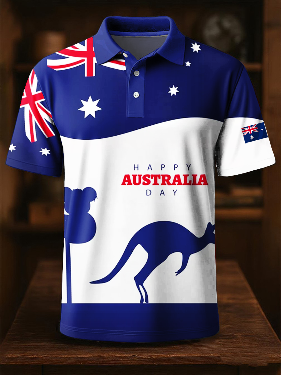 Men's Happy Australia Day polo shirt
