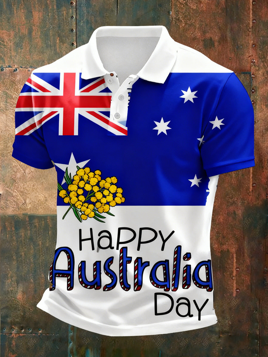 Men's Vintage Australian Holiday Smart Casual Polo Shirt