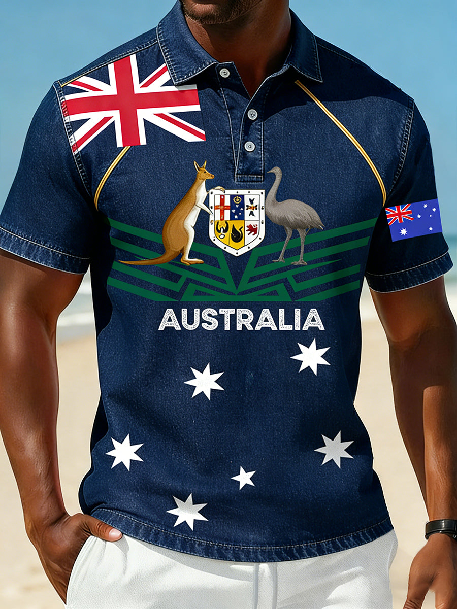 Men's Vintage Australian Holiday Smart Casual Polo Shirt