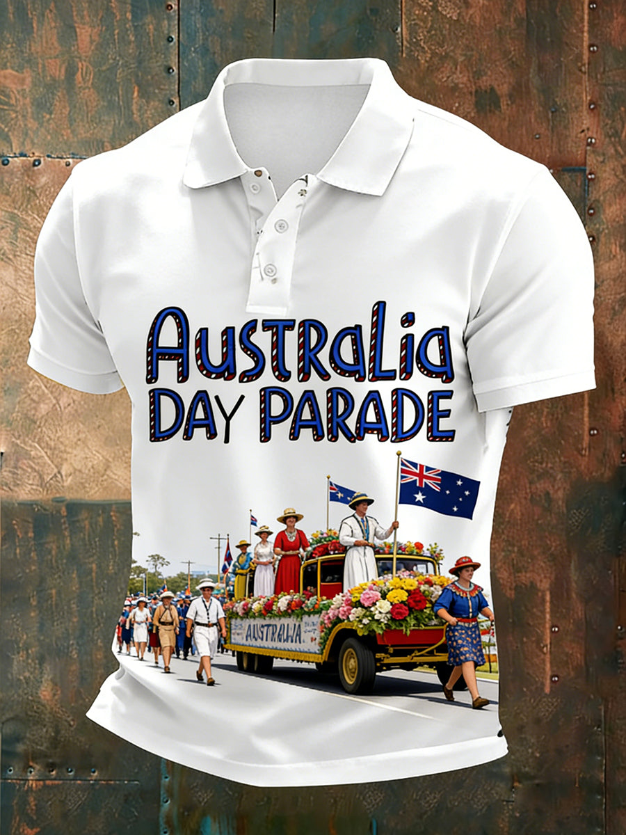 Men's Vintage Australian Holiday Smart Casual Polo Shirt