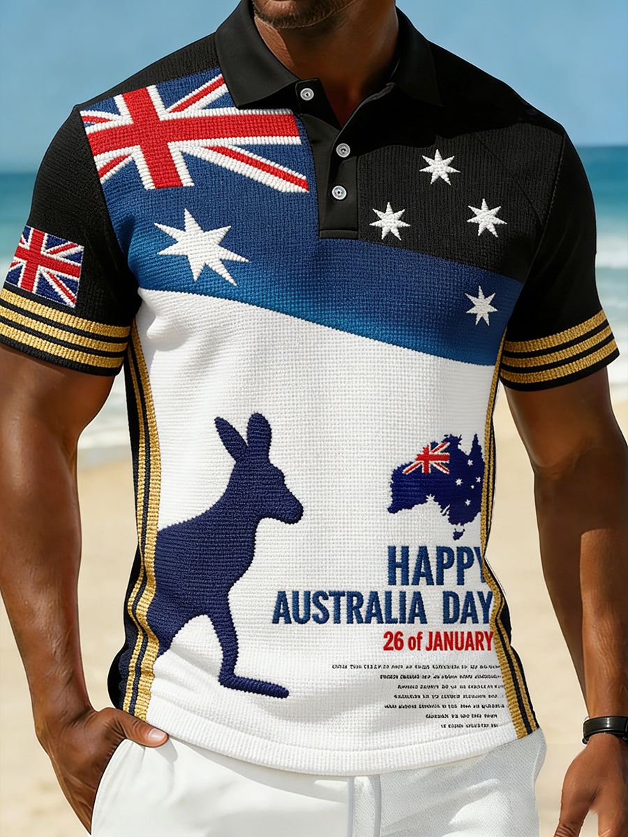 Men's Vintage Australian Holiday Smart Casual Polo Shirt