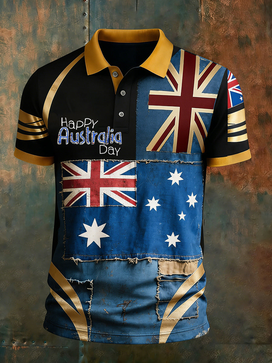 Men's Vintage Australian Holiday Smart Casual Polo Shirt