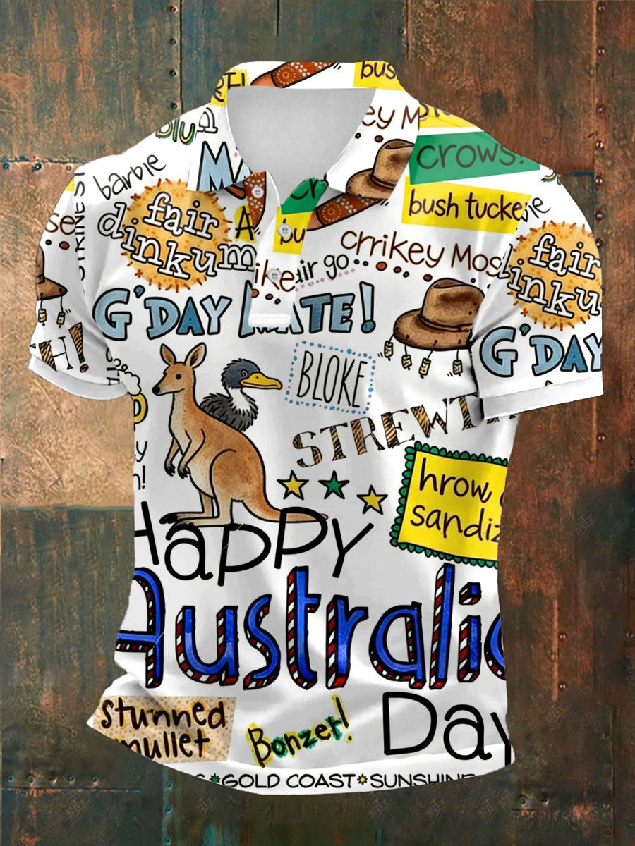 Men's Happy Australia Day polo shirt