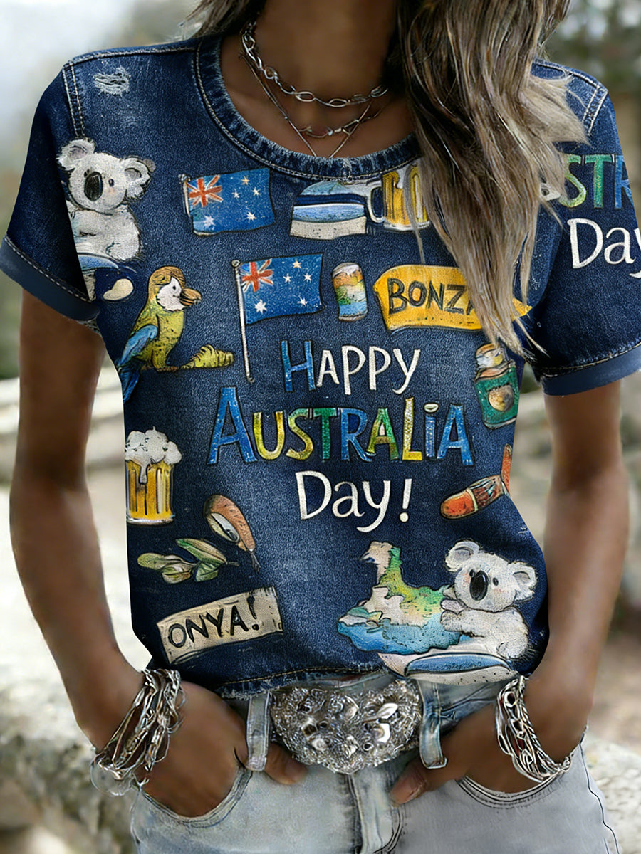 Women's Vintage Australian Holiday Casual Comfortable T-shirt