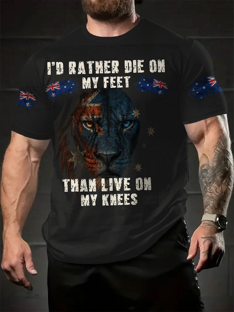 Men's Aussie Proud Australia Flag Art Printed T-shirt