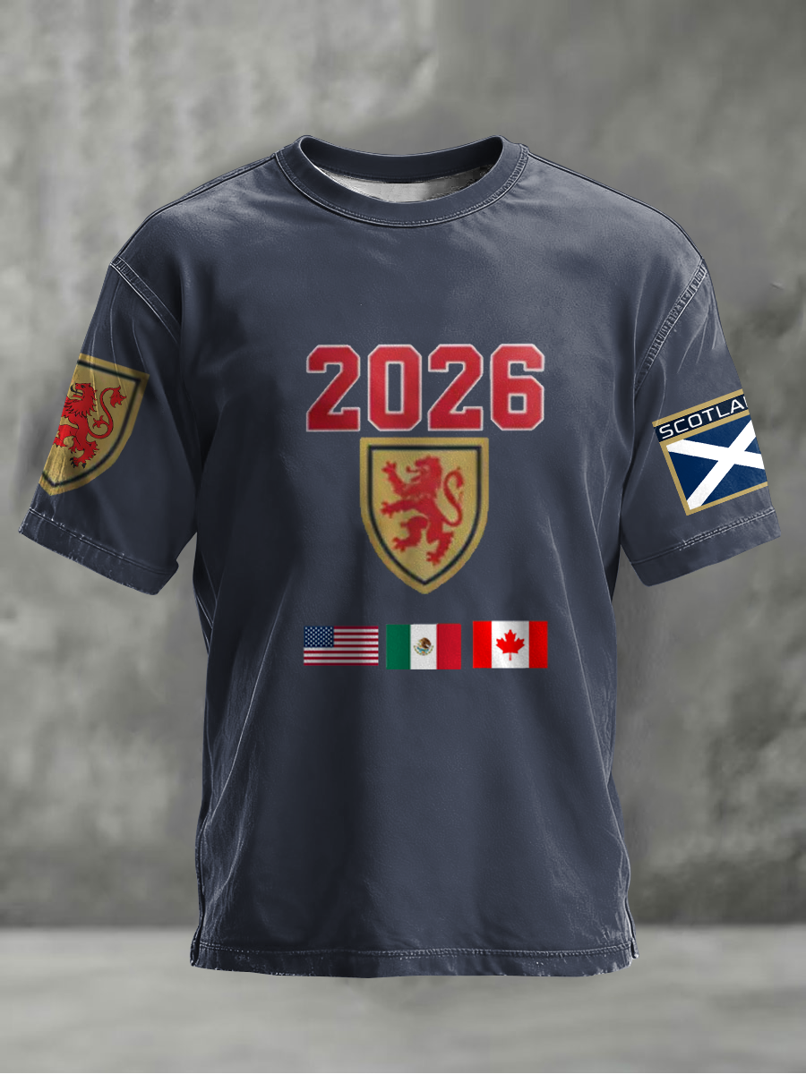 Men's UK Football Lover Scotland 2026 Printed short sleeves t-shirt