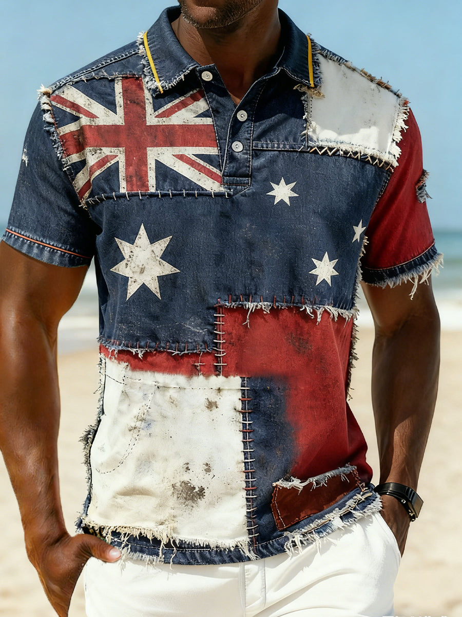 Men's Vintage Australian Holiday Smart Casual Polo Shirt