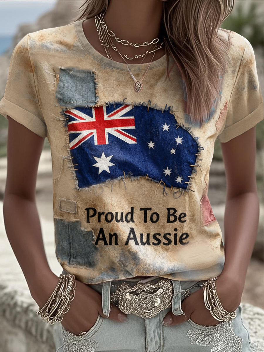 Women's Proud To Be An Aussie Printed T-shirt