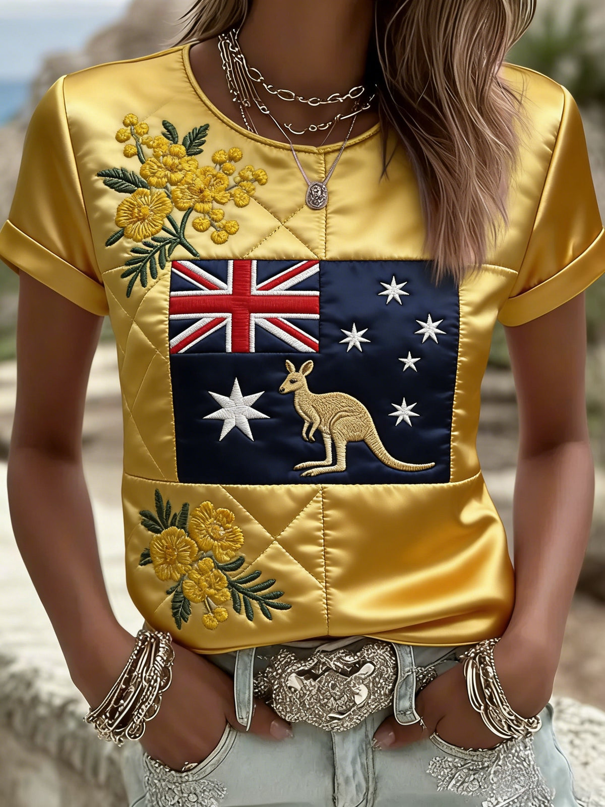 Women's Vintage Australian Holiday Casual Short-Sleeve T-Shirt
