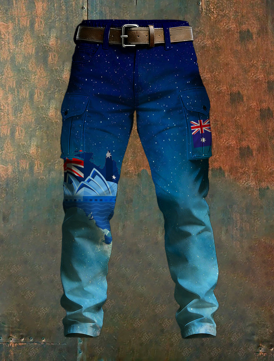 Men's Australian-Style Printed Trousers